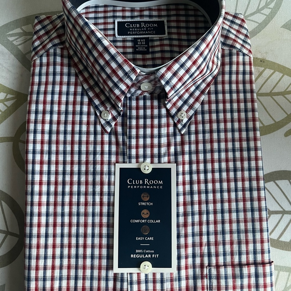 Club Room Red and Blue Plaid Shirt